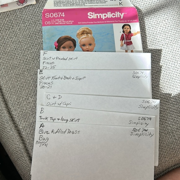 4 simplicity doll clothes patterns - Picture 7 of 7